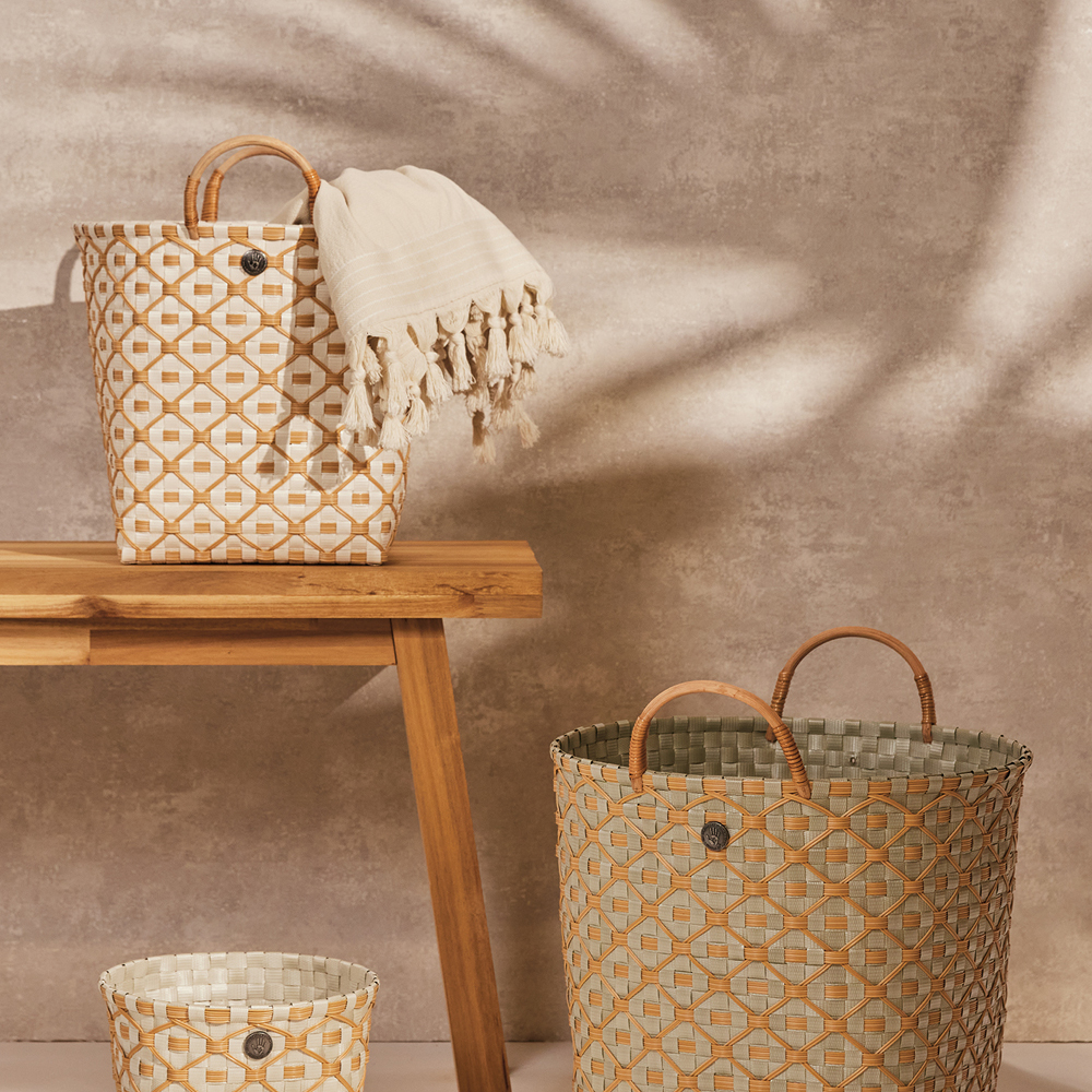 Handed By Ivy & Rose medium kurv m/håndtak 30x27 cm champagne