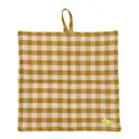 Maria grytlapp 21x21 cm rosa/senapsgul