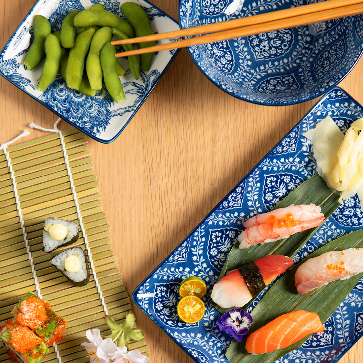 Stiernholm Sakura skål 15,5 cm 67 cl blå/hvit