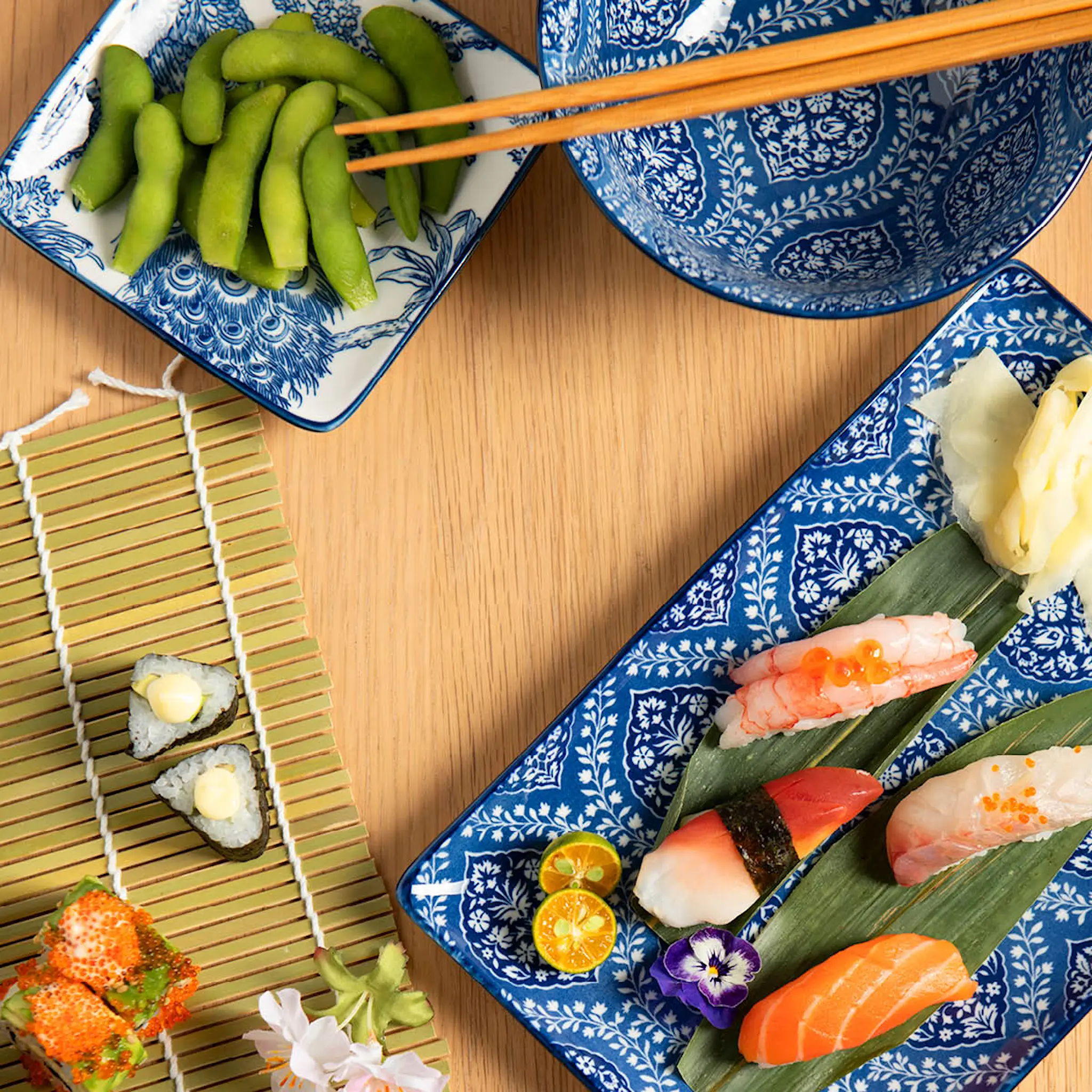 Stiernholm Sakura skål 15,5 cm 67 cl blå/hvit