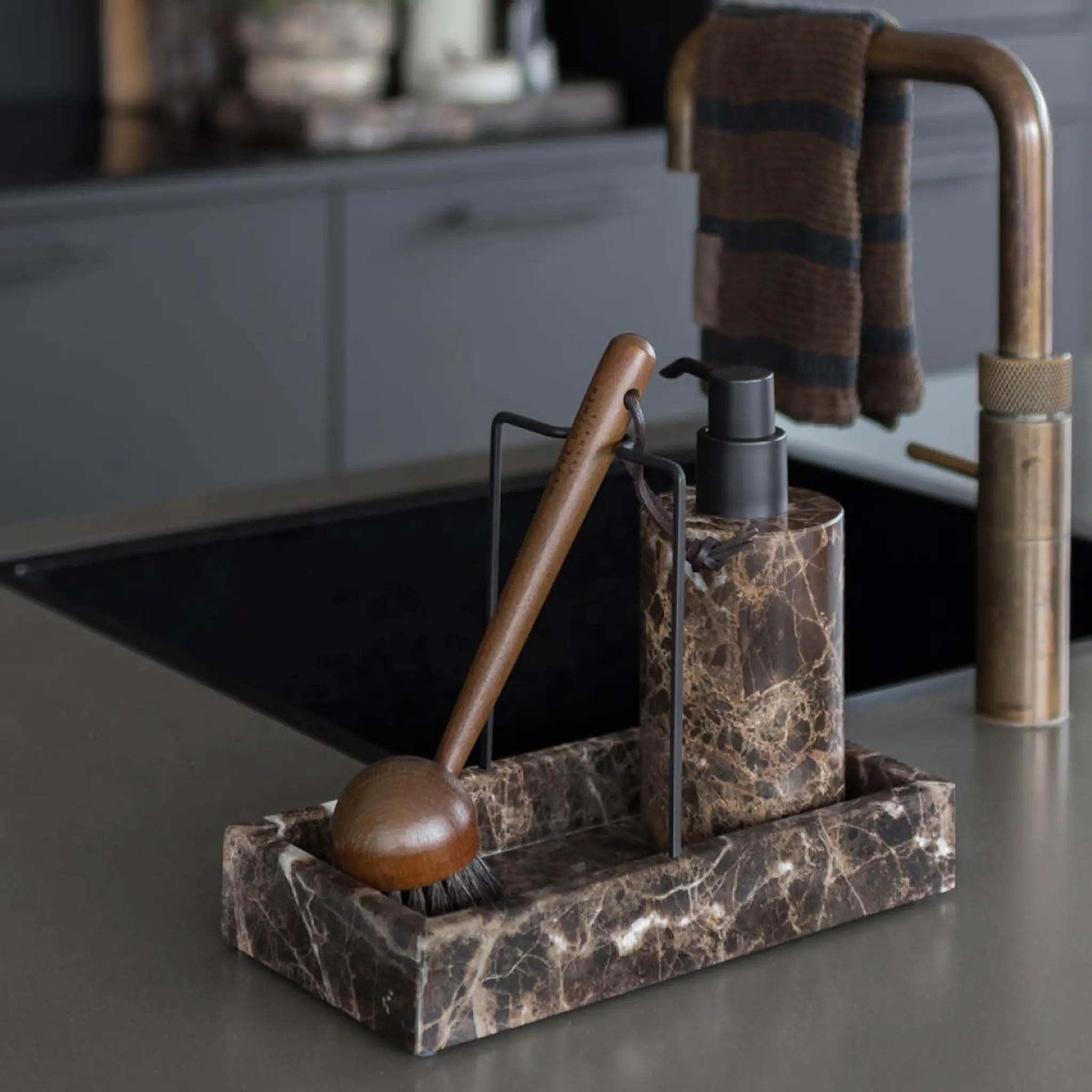 Mette Ditmer Marble diskorganiserare 23,5x17,5 cm brun