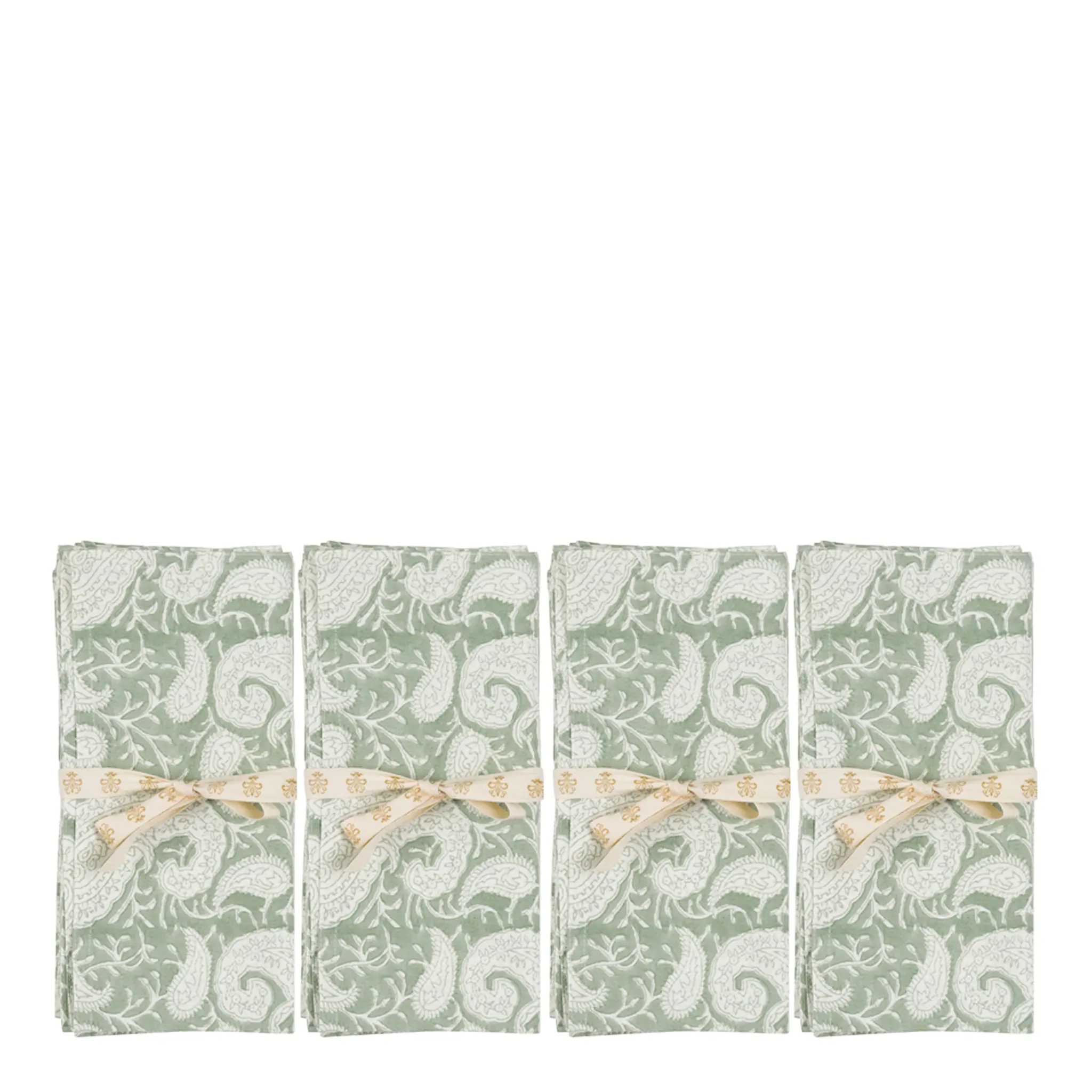 Chamois Big Paisley Servett 4-pack 50x50 cm Seafoam