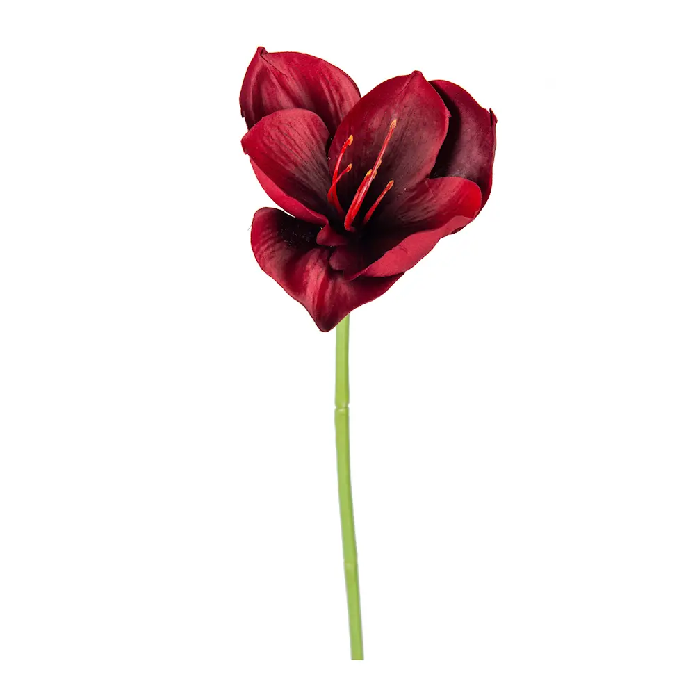 Amaryllis kunstig snittblomst 40 cm vinrød