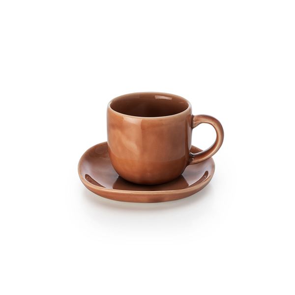Heirol - Heirol x Nosse Svelte Kahvikuppi ja aluslautanen 12 cl Terracotta