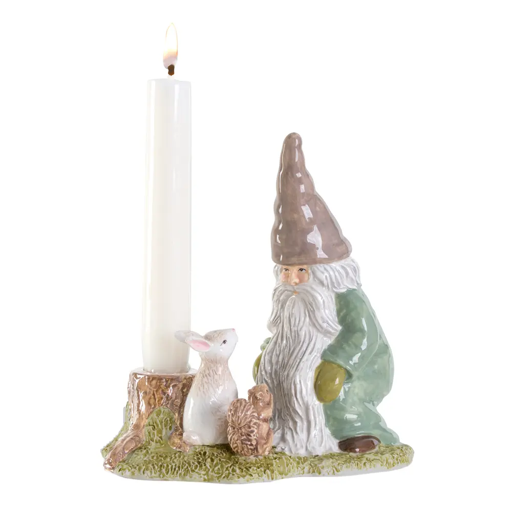 Skogsnisse lysestake pratestund 17 cm