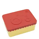 Matlåda i plast ett fack 11x14 cm Traktor röd/ljusgul