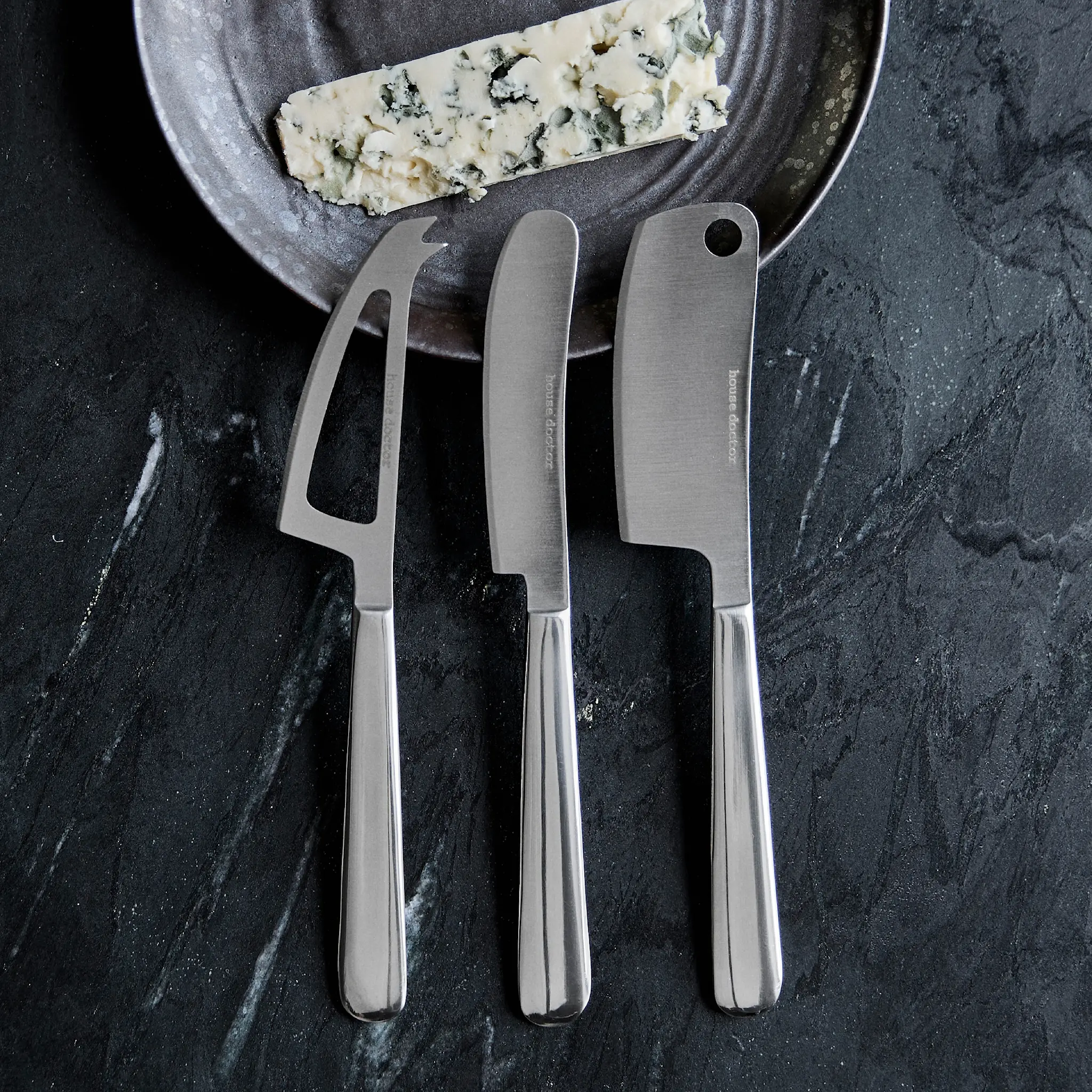 House Doctor Cheese ostknivset 3 delar silverfinish