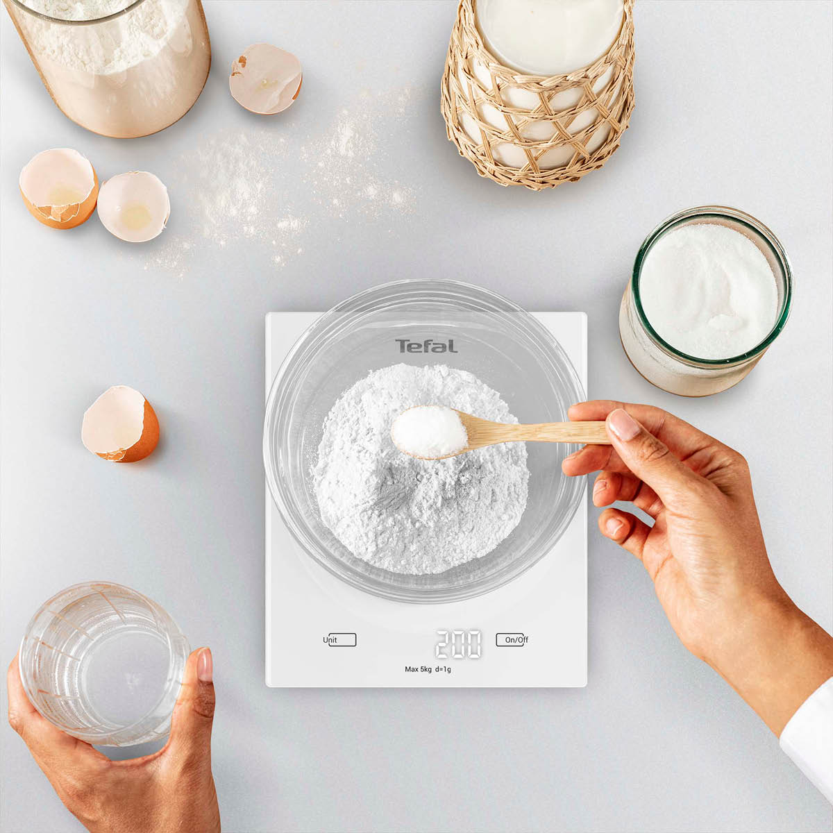 Tefal Essential 2 keittiövaaka 5 kg valkoinen