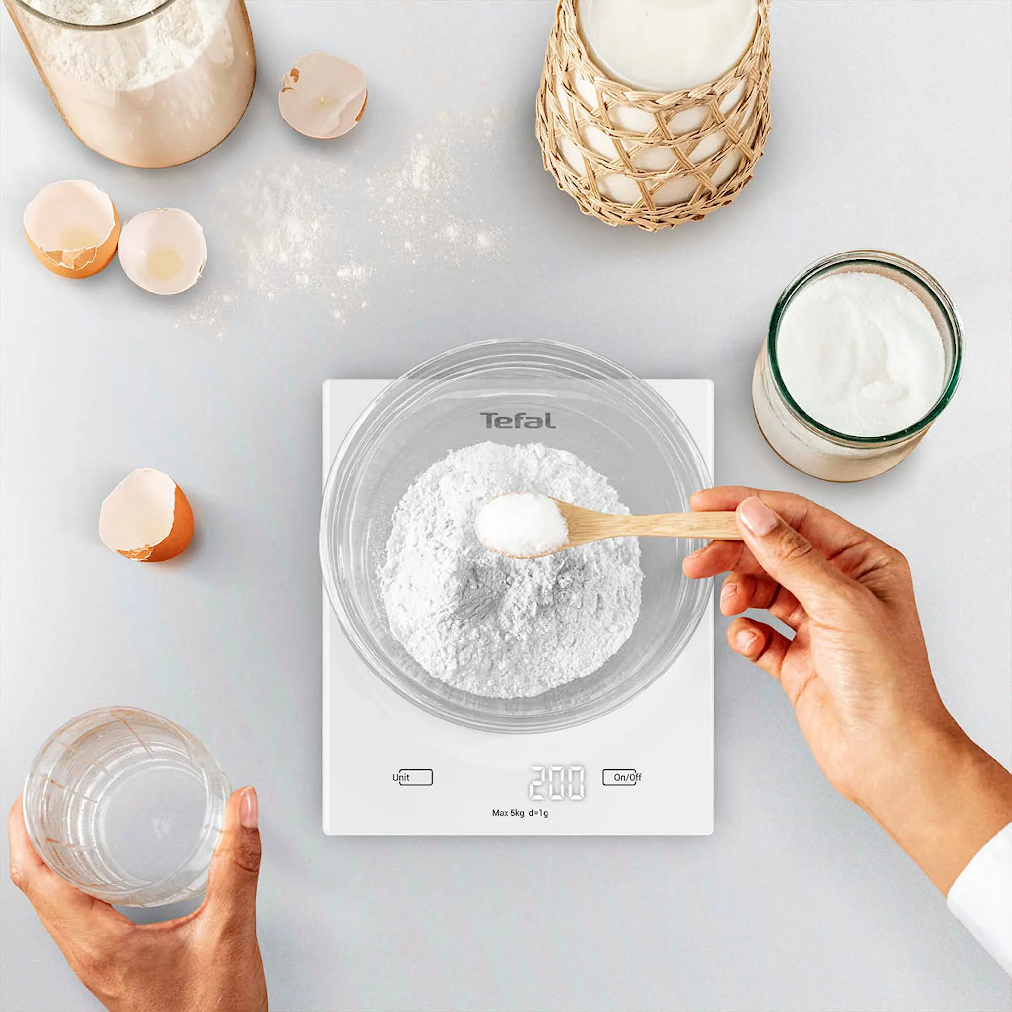 Tefal Essential 2 keittiövaaka 5 kg valkoinen