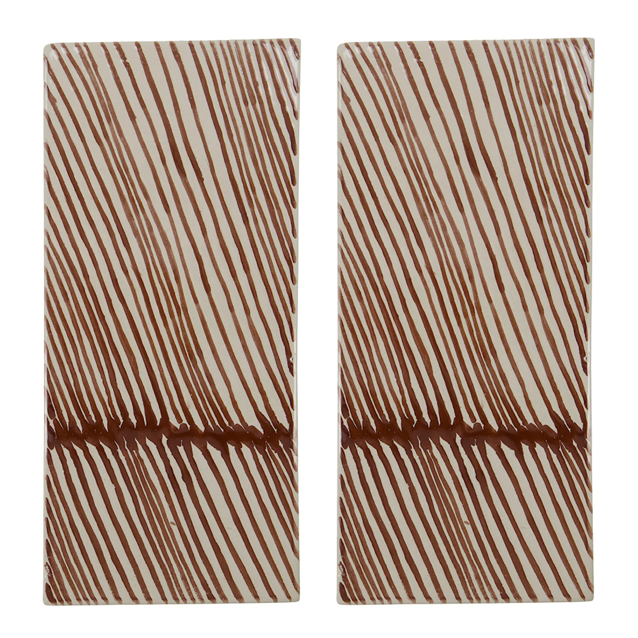 House Doctor Diva serveringsfat / assiett 26x12 cm 2-pack brun