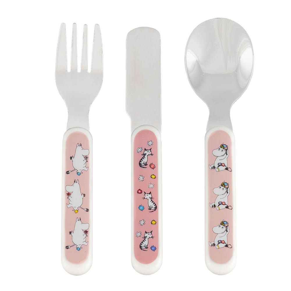 Rätt Start Mummi barnebestikk 3 deler Eng rosa