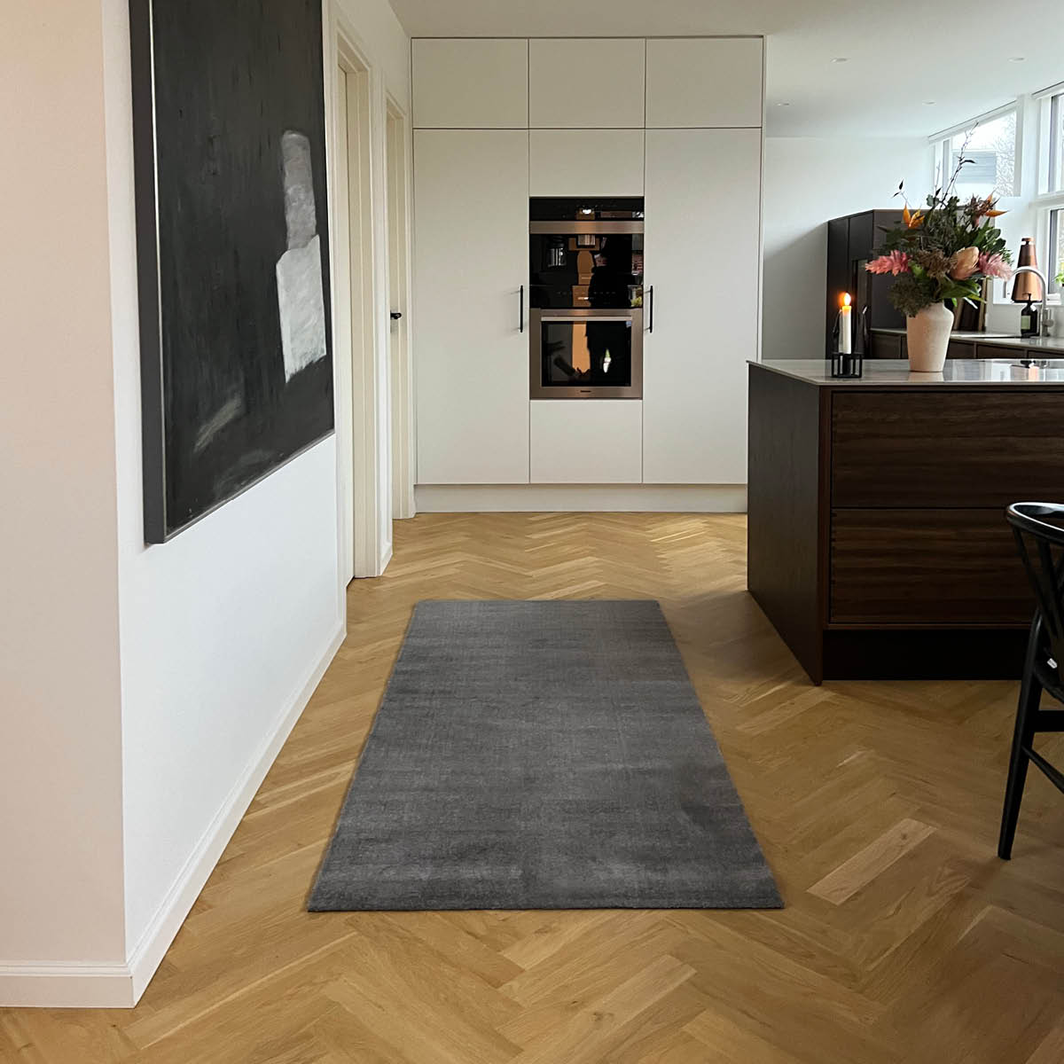 Tica Copenhagen Unicolor golvmatta 200x90 cm stålgrå