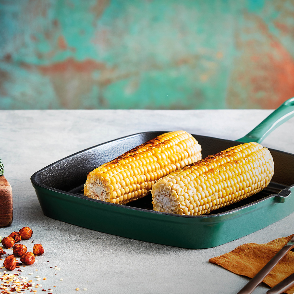 Barbary&Oak Foundry Grillipannu valurauta 23 cm Vihreä