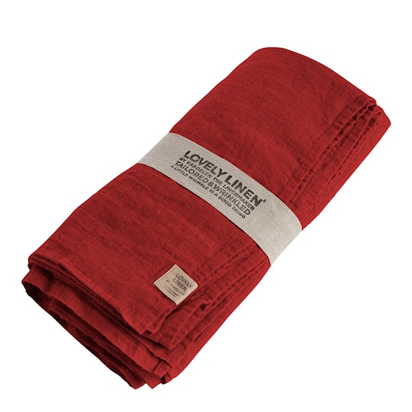 Lovely bordsduk linne 145x250 cm Real Red