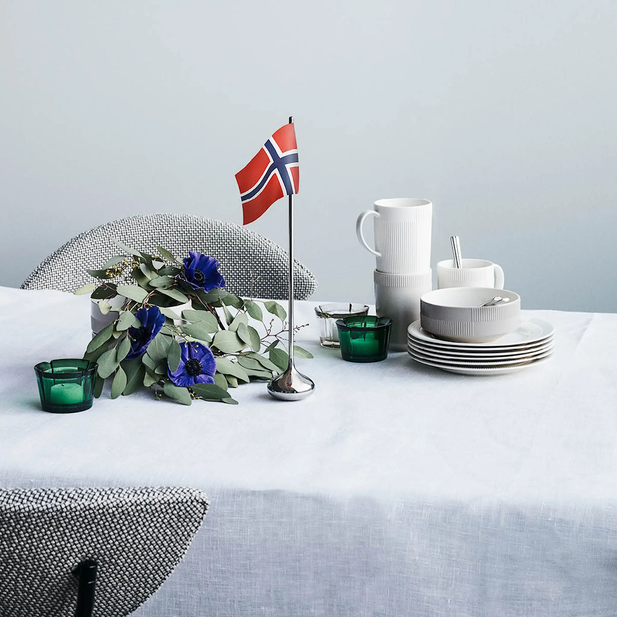Rosendahl Ro Bordsflagga Norsk H35 cm Silverfärgad
