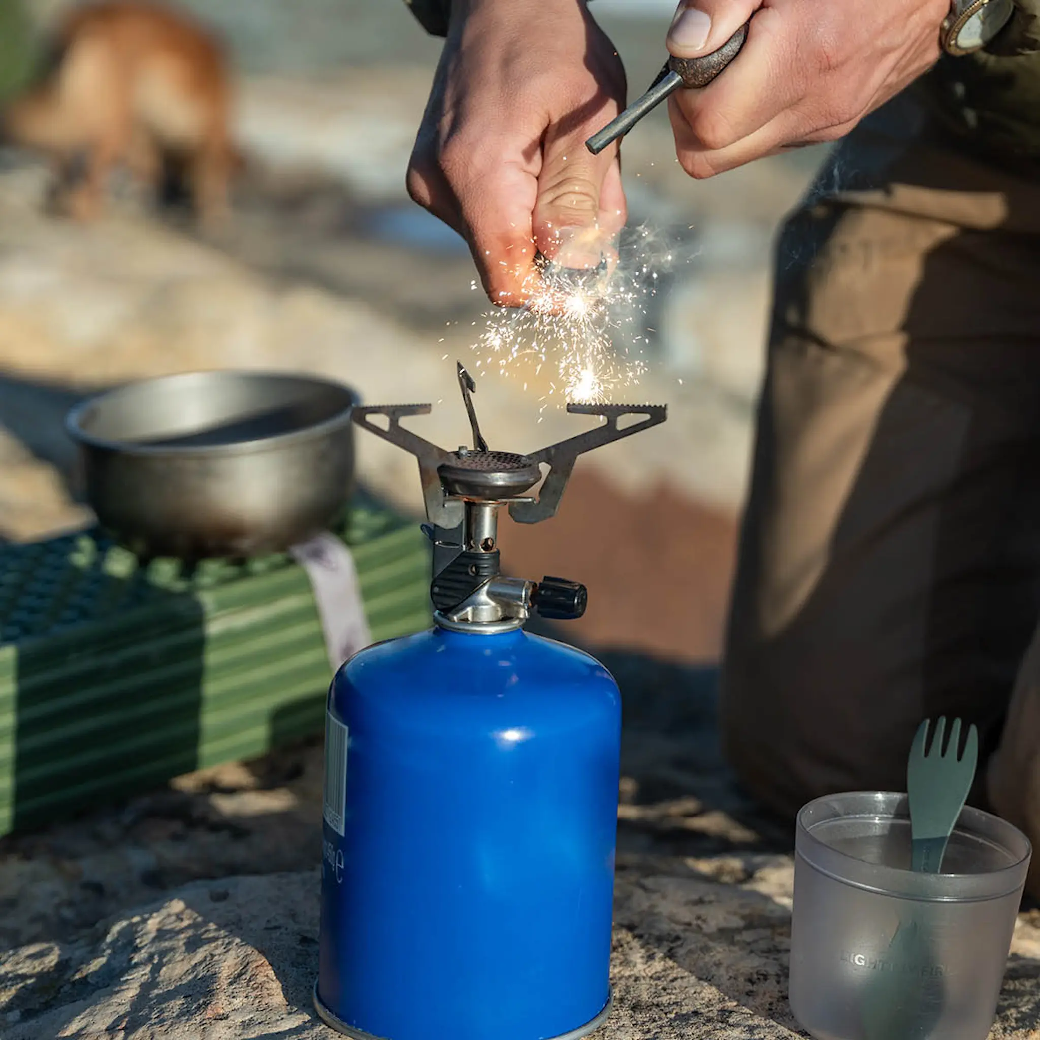 Light My Fire Swedish FireSteel Scout 2in1 tennstål 7,7 cm hazyblue