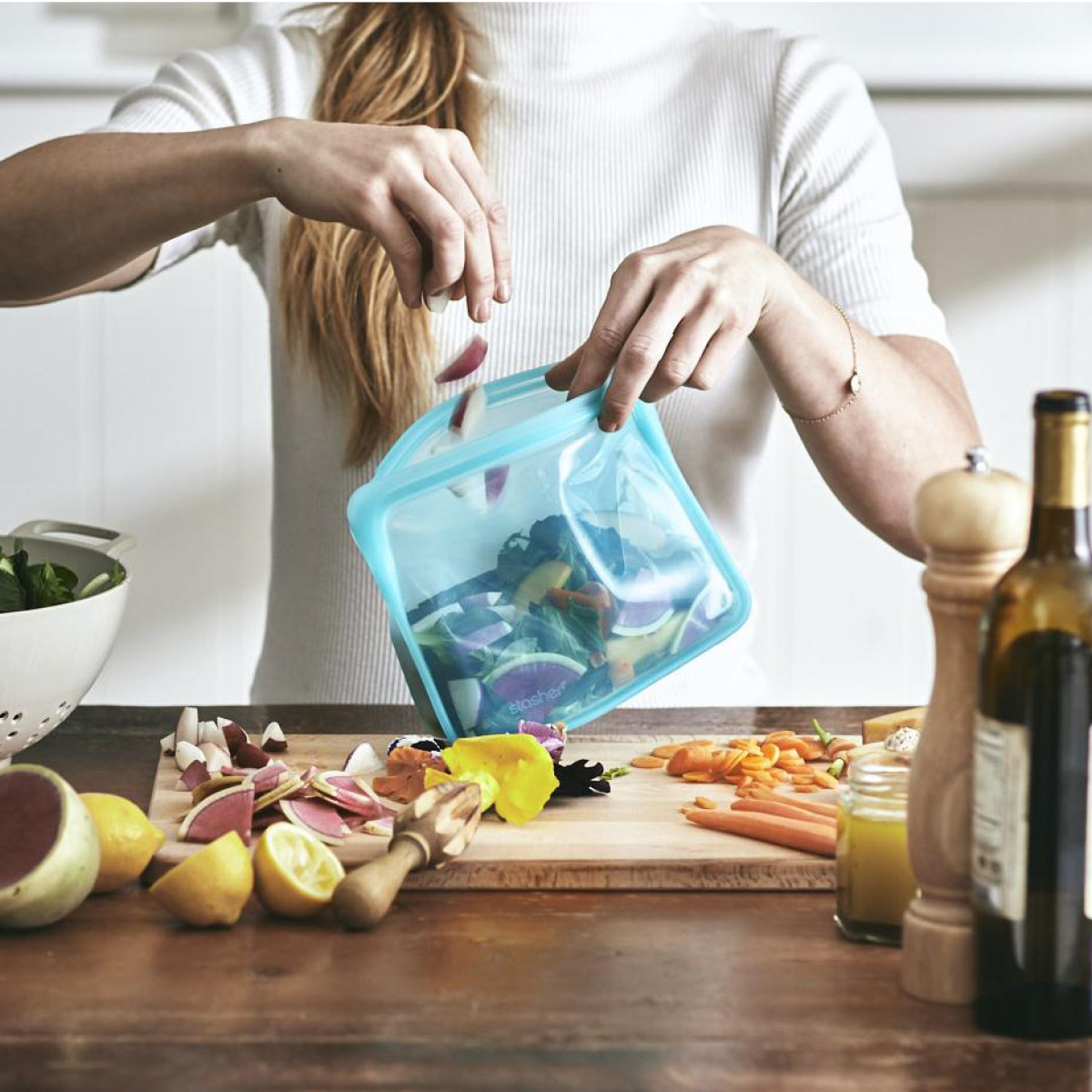 Stasher Stand-Up silikonpåse stående standard 1,66 L blå