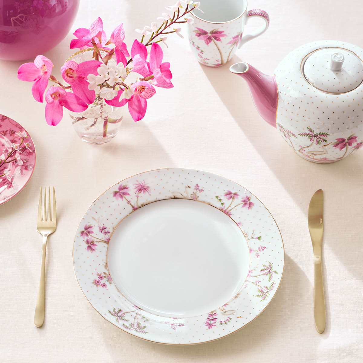 Pip Studio Jolie Dots Lautanen 26,5 cm Kulta/Vaaleanpunainen