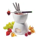 Chokladfondue set 6 delar vit