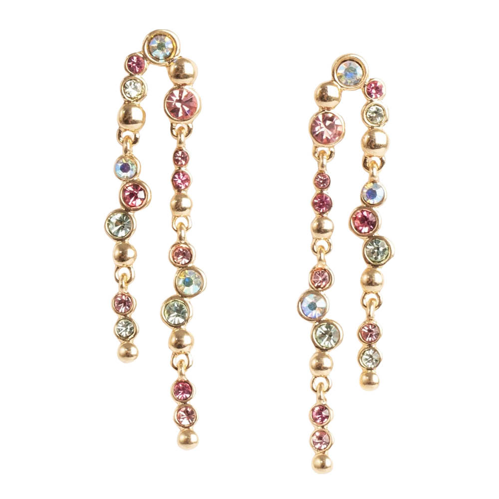 A&C Oslo AS Sweet Droplets øredobber i to rader 50 mm gull/multi