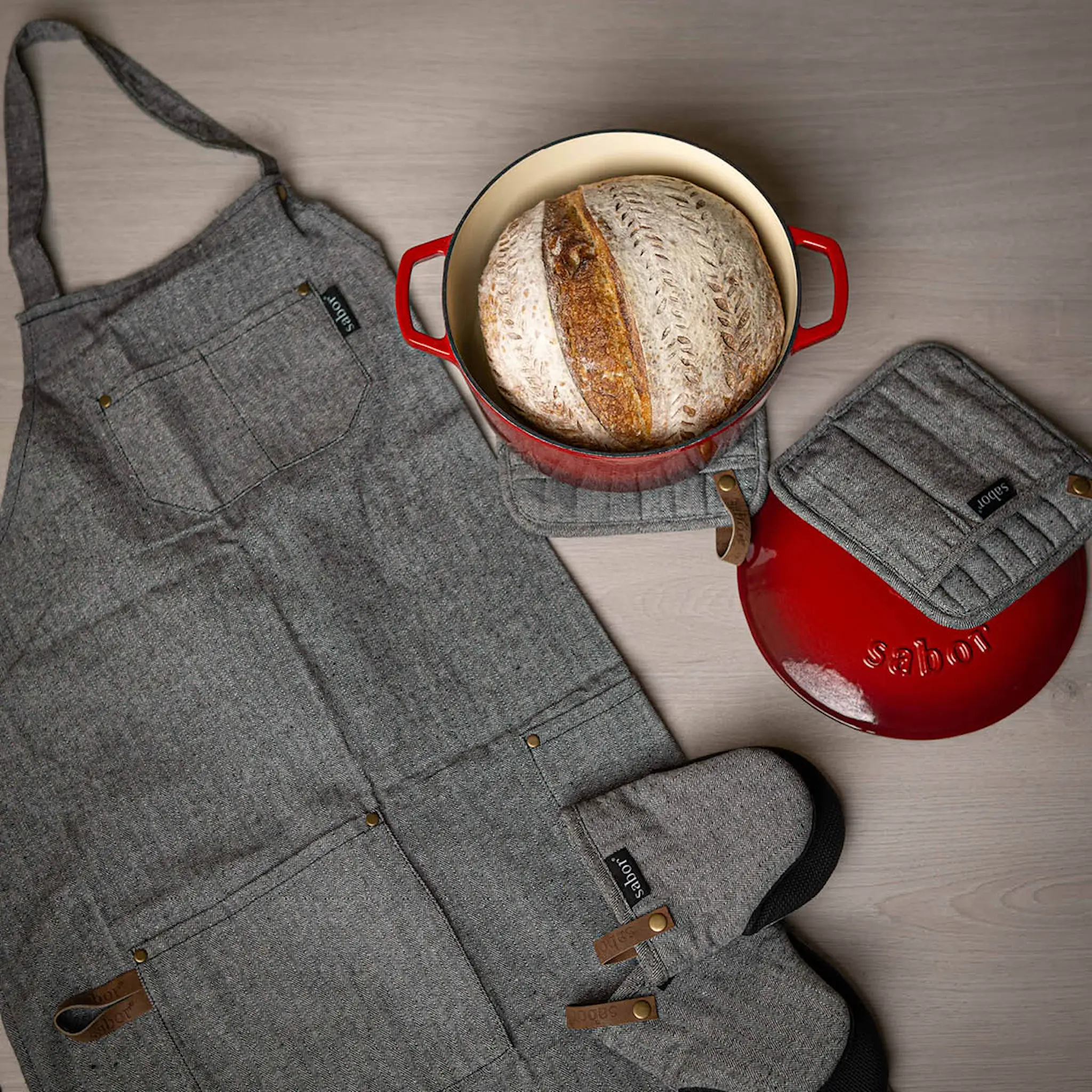 Sabor Home Grythandske 2-pack Grå/Svart