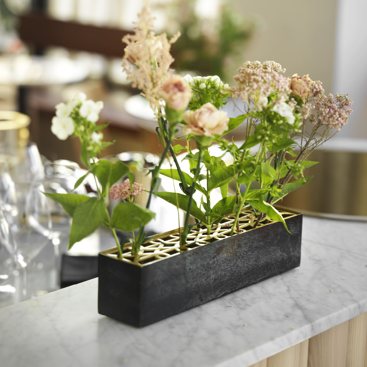 Klong Äng Vas rektangulär Mässing