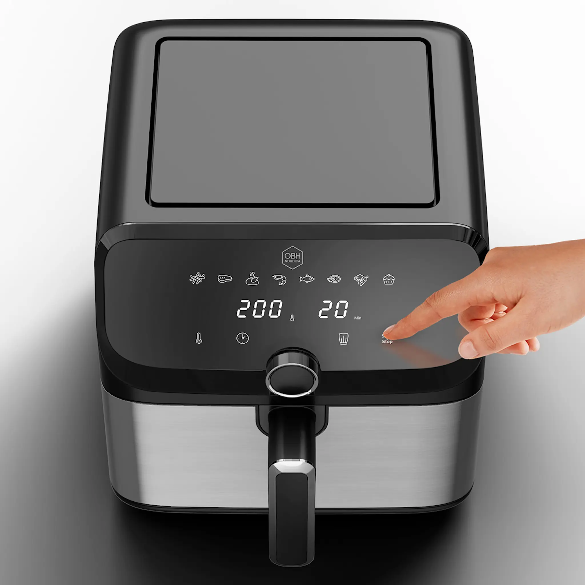OBH Nordica Easy Fry Mega 7,5 L airfryer svart/stål