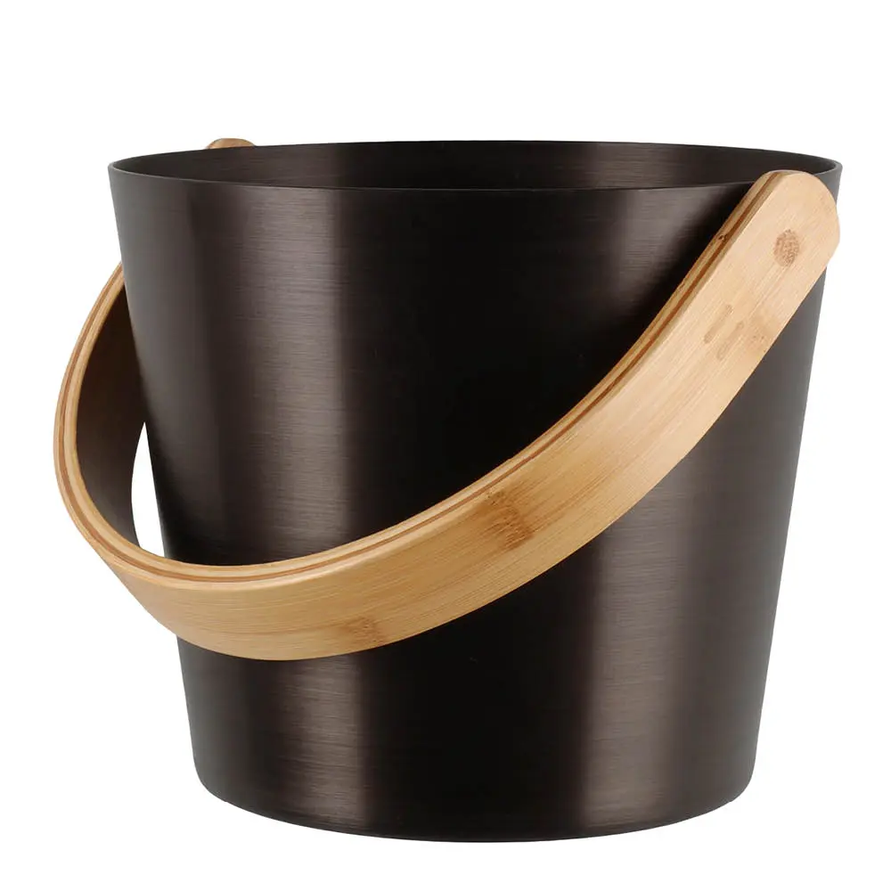 Badstubøtte 26 cm svart/bambus