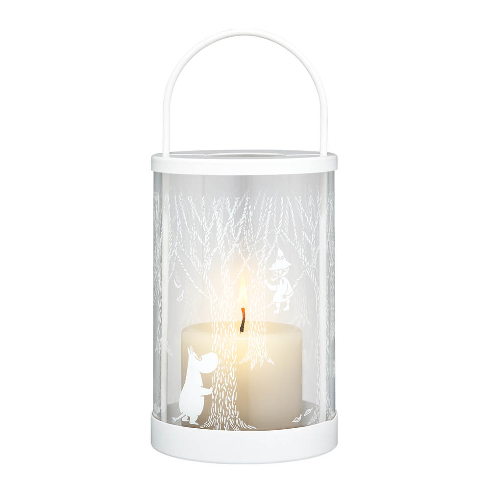 Muurla Mumin lykta glas/metall 26 cm I skogen