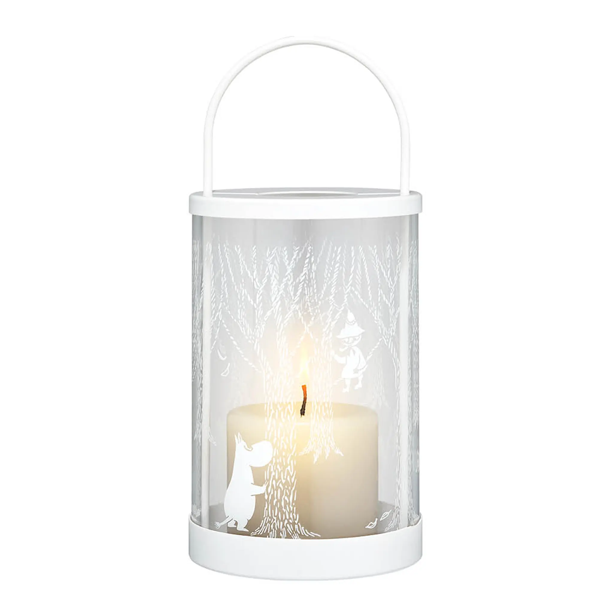 Muurla Mumin lykta glas/metall 26 cm I skogen