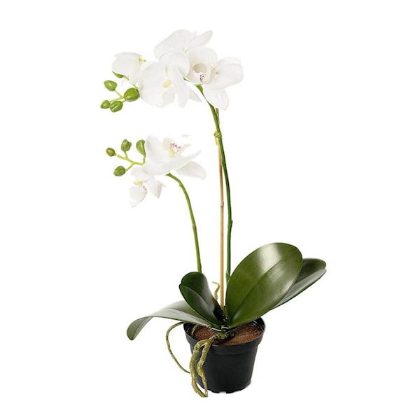 Phalaenopsis konstgjord krukväxt 45 cm vit