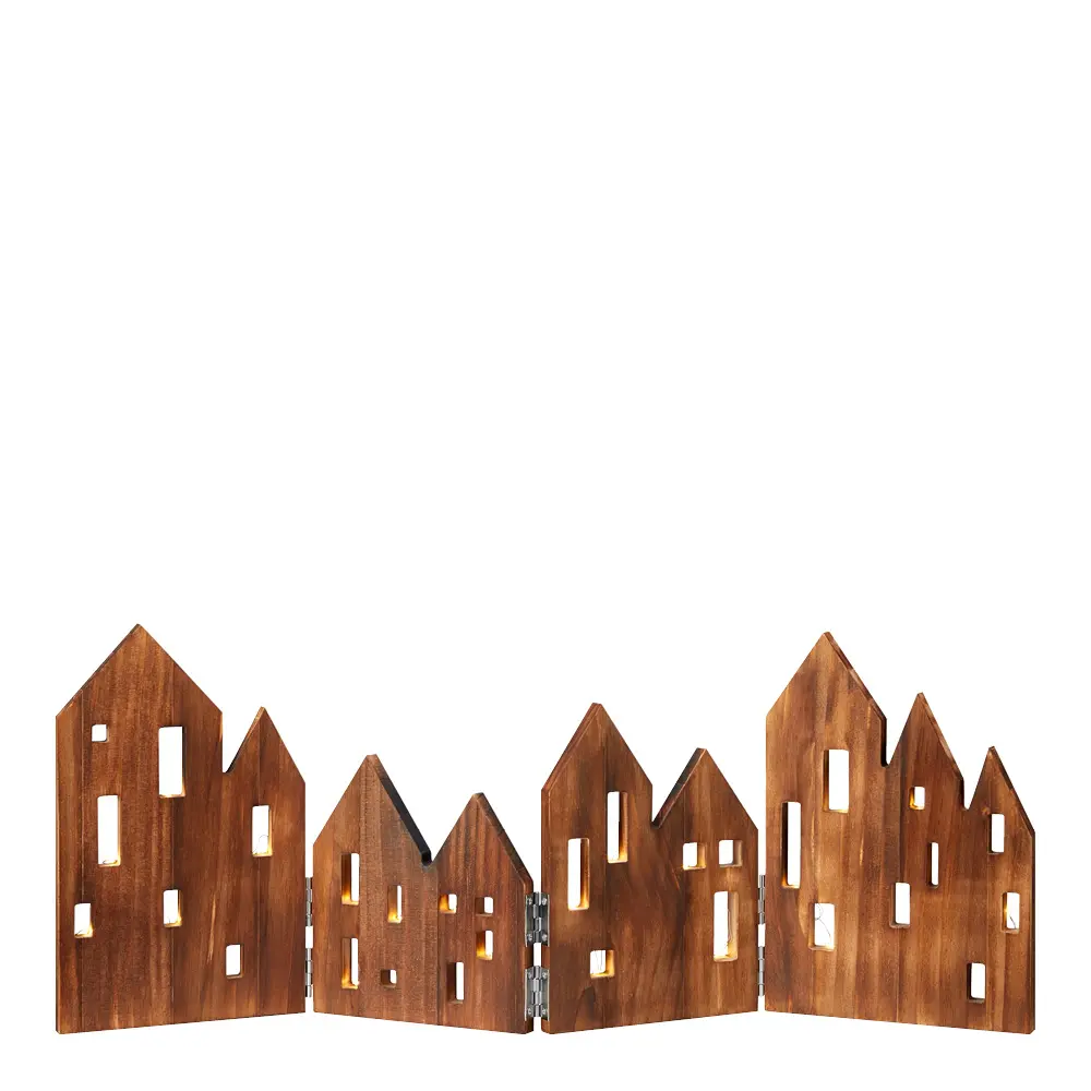 View pöytäkoriste LED-valoilla 71,5 cm Puu