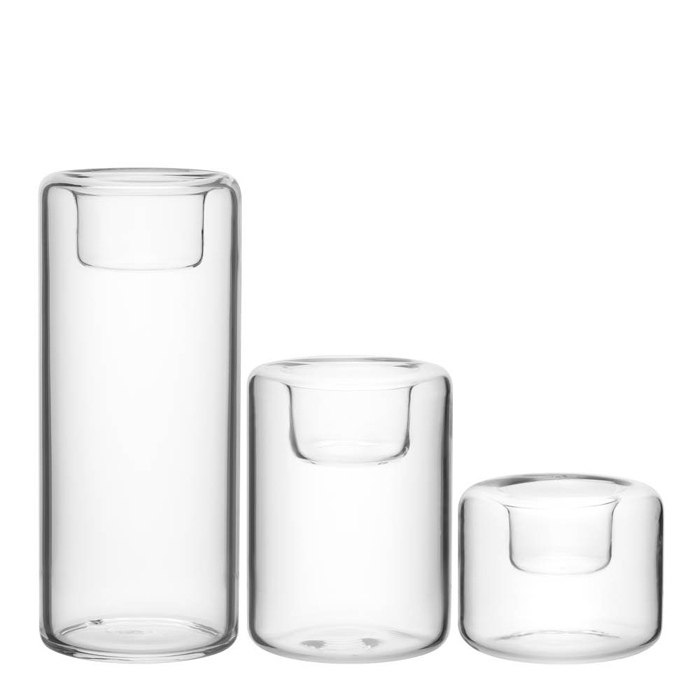 Kosta Boda - Happy tuikkulyhdyt 6,8/10,5/15 cm 3-pack kirkas