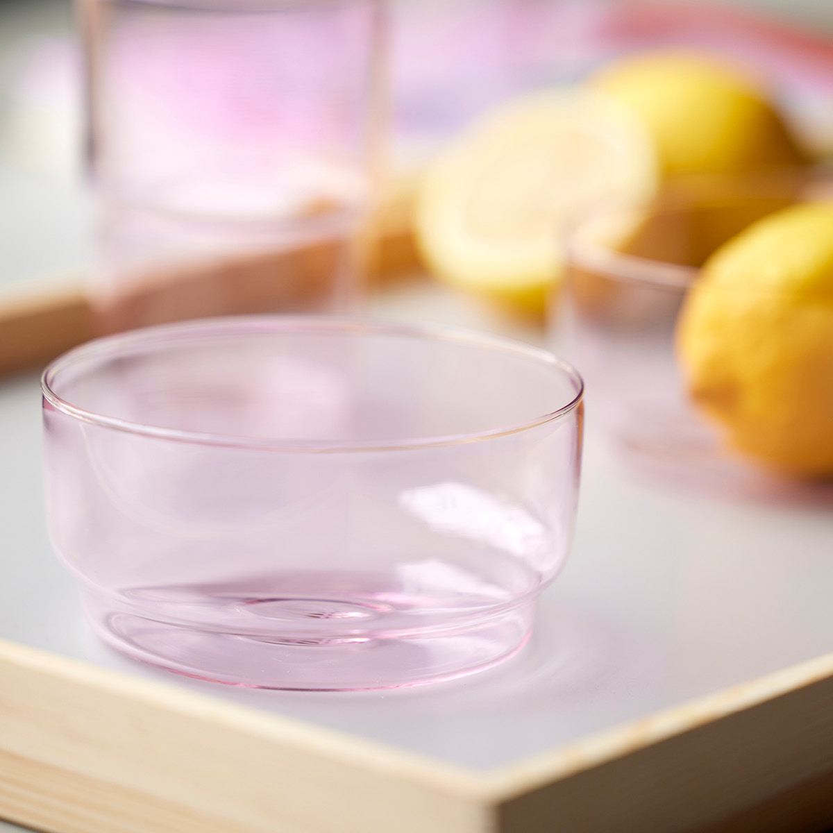 Lyngby Glas Torino skål 12 cm 2 stk rosa