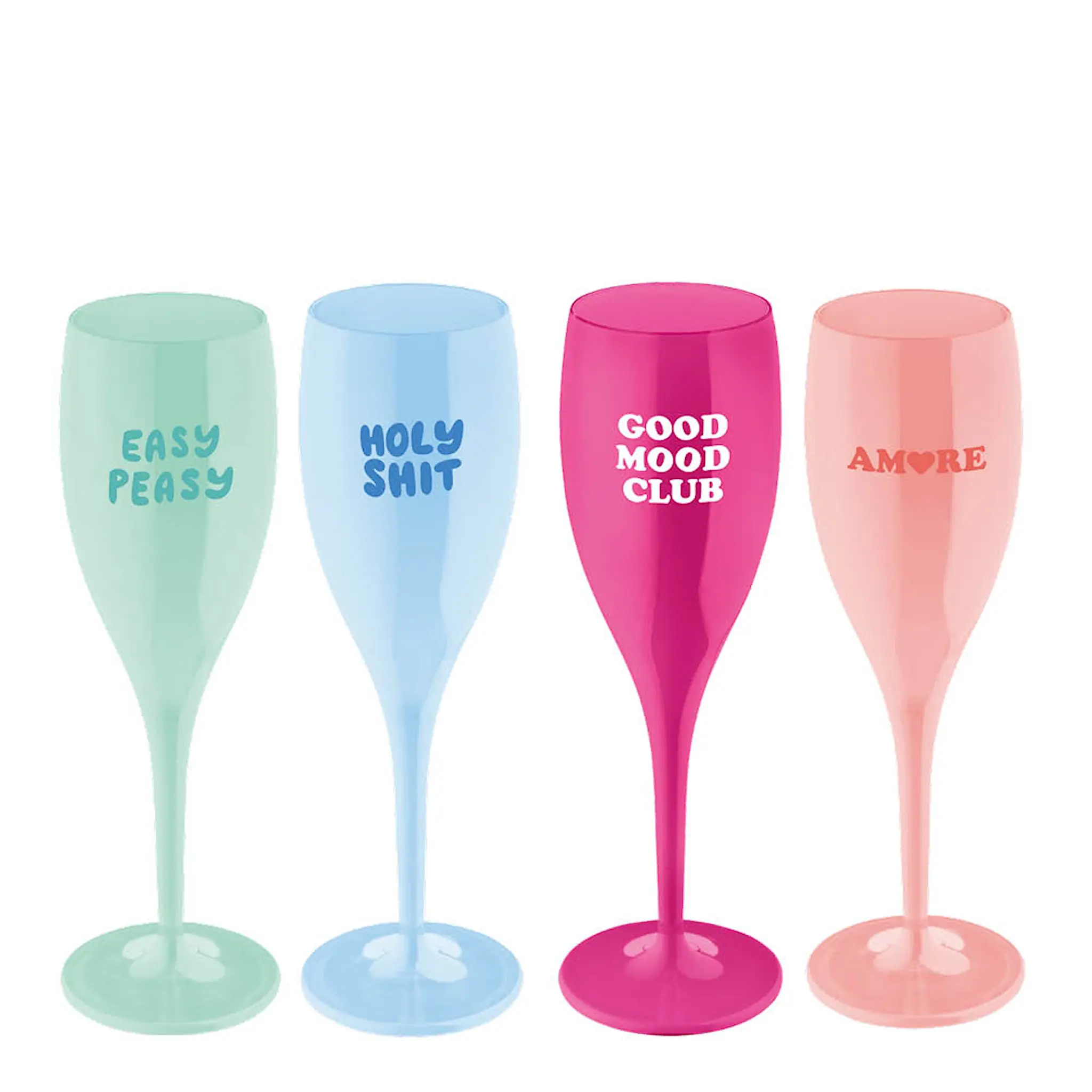 Koziol Cheers No.1 champagneglass 10 cl 4 stk flerfarget