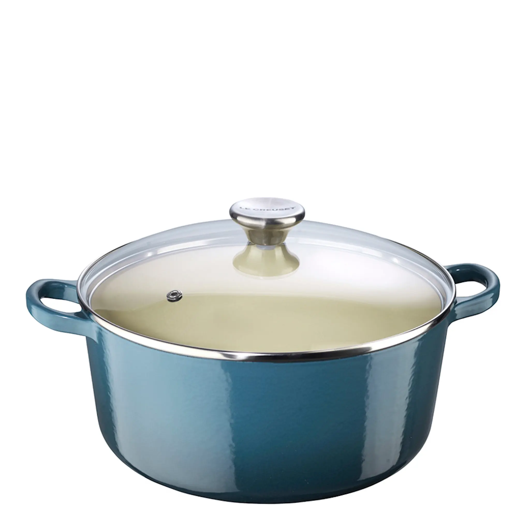 Le Creuset Classic gjutjärnsgryta rund med glaslock 4,2 L deep teal