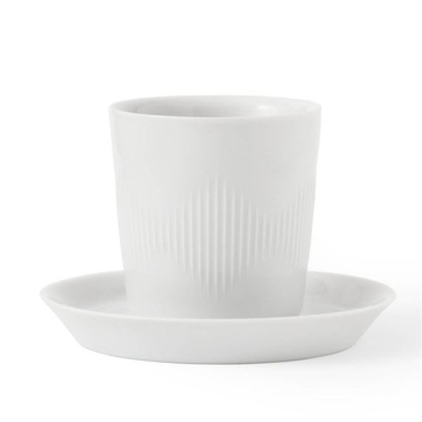 Lyngby Porcelæn Thermodan Termokopp Med Fat 12 cl Vit