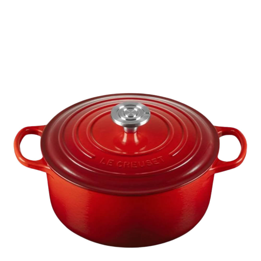 Le Creuset Signature gjutjärnsgryta rund 4,2L 24 cm cerise/crucible knob