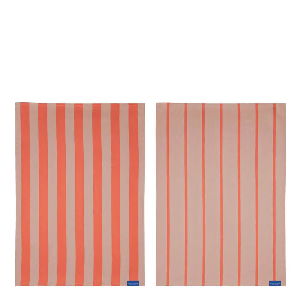 Stripes Keittiöpyyhe 70x50 cm 2 kpl Latte