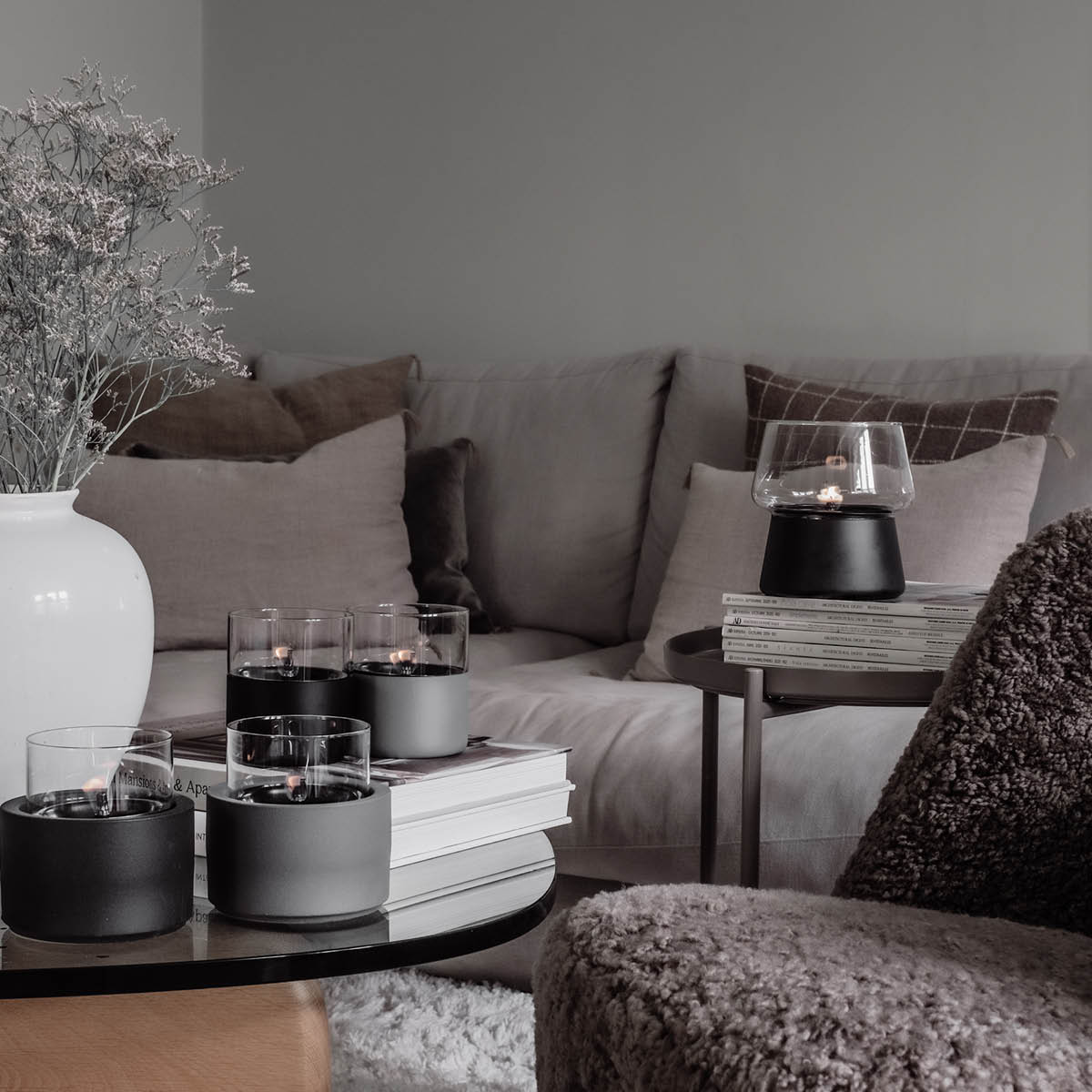 Tenderflame Lilly lykt 12 cm 0,3L svart