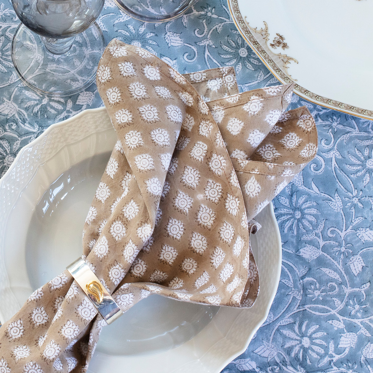 Chamois Margerita duk 150x350 cm cashmere blue