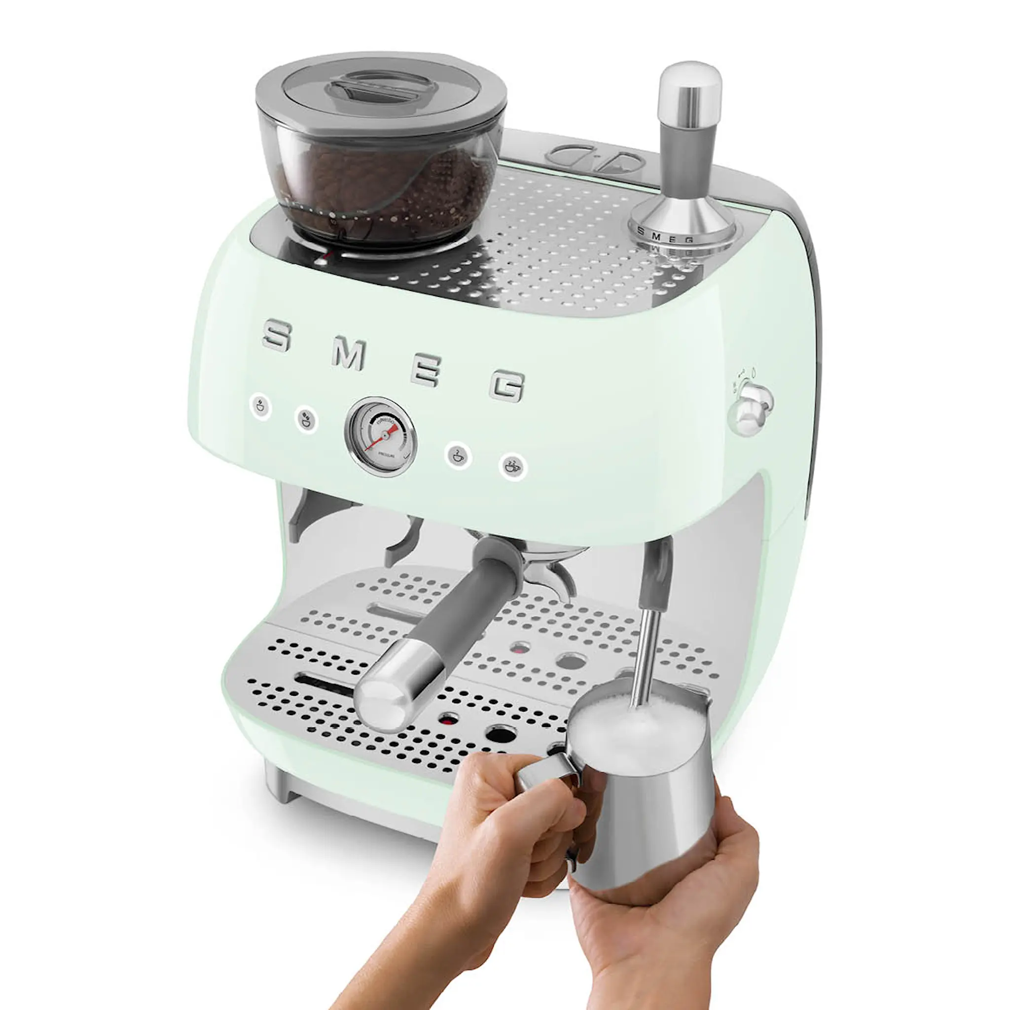 Smeg Smeg Manuell Kaffemaskin med Kvarn EGF03 Pastellgrön