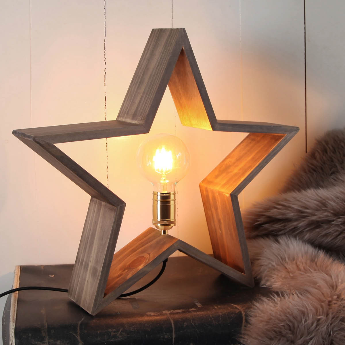 Star Trading LYSeKIL pöytätähti 48 cm ruskea