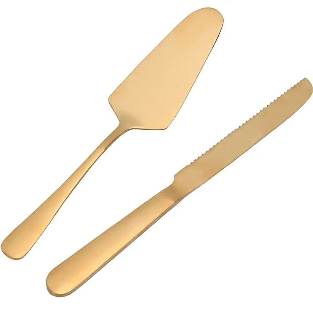Gold Tarjoiluvälineet 2 osaa Satin