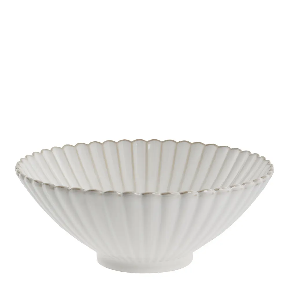 Camille skål 10x25 cm råhvit