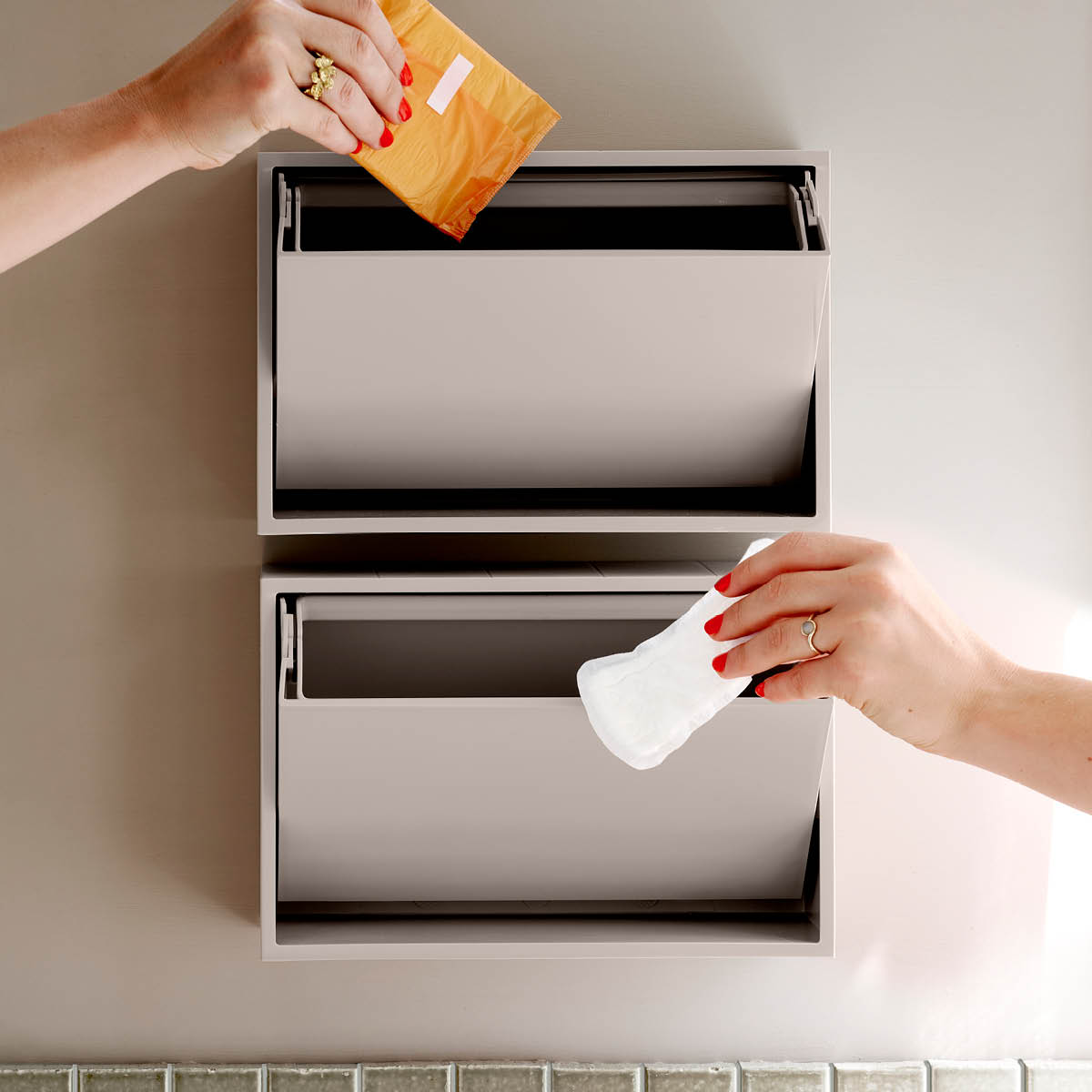 ReCollector Mini sorteringsbox 30x10x15 cm Silver Cloud Grey