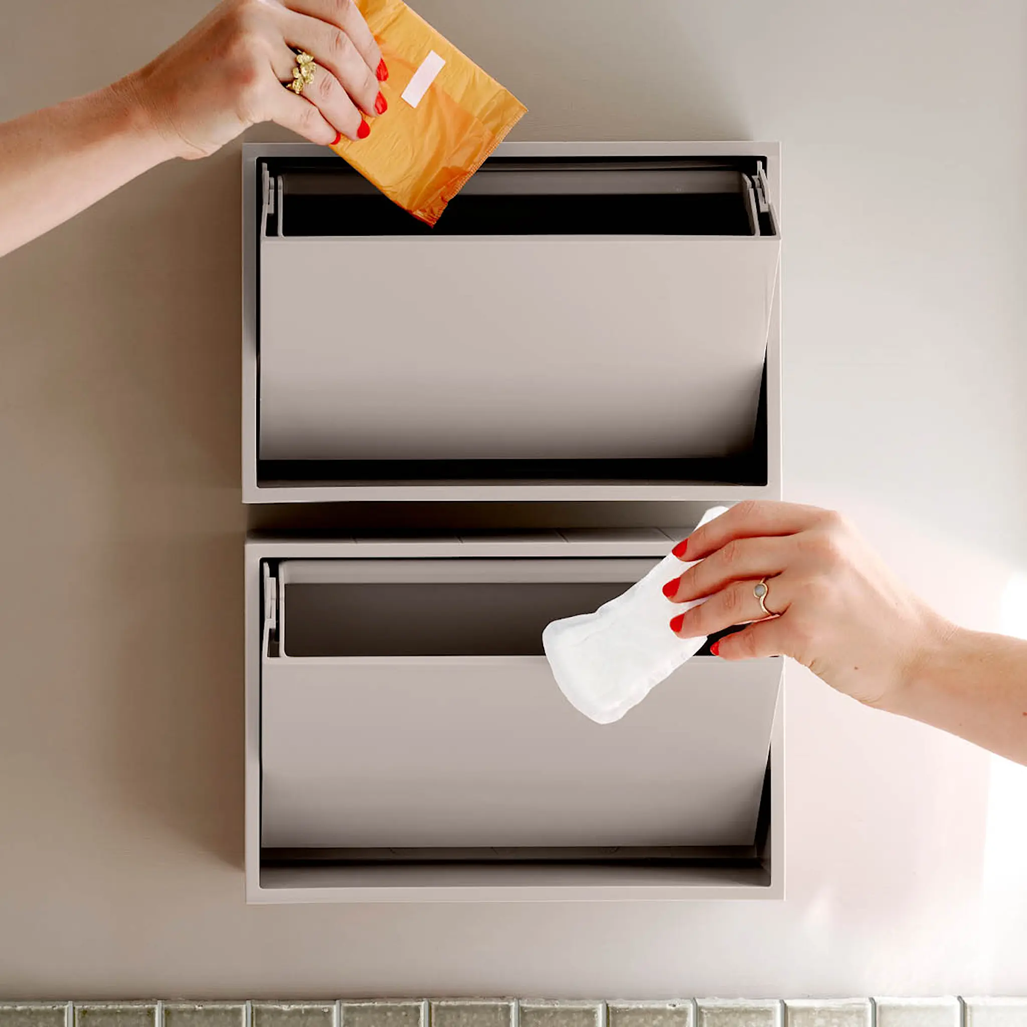 ReCollector Mini sorteringsbox 30x10x15 cm Silver Cloud Grey