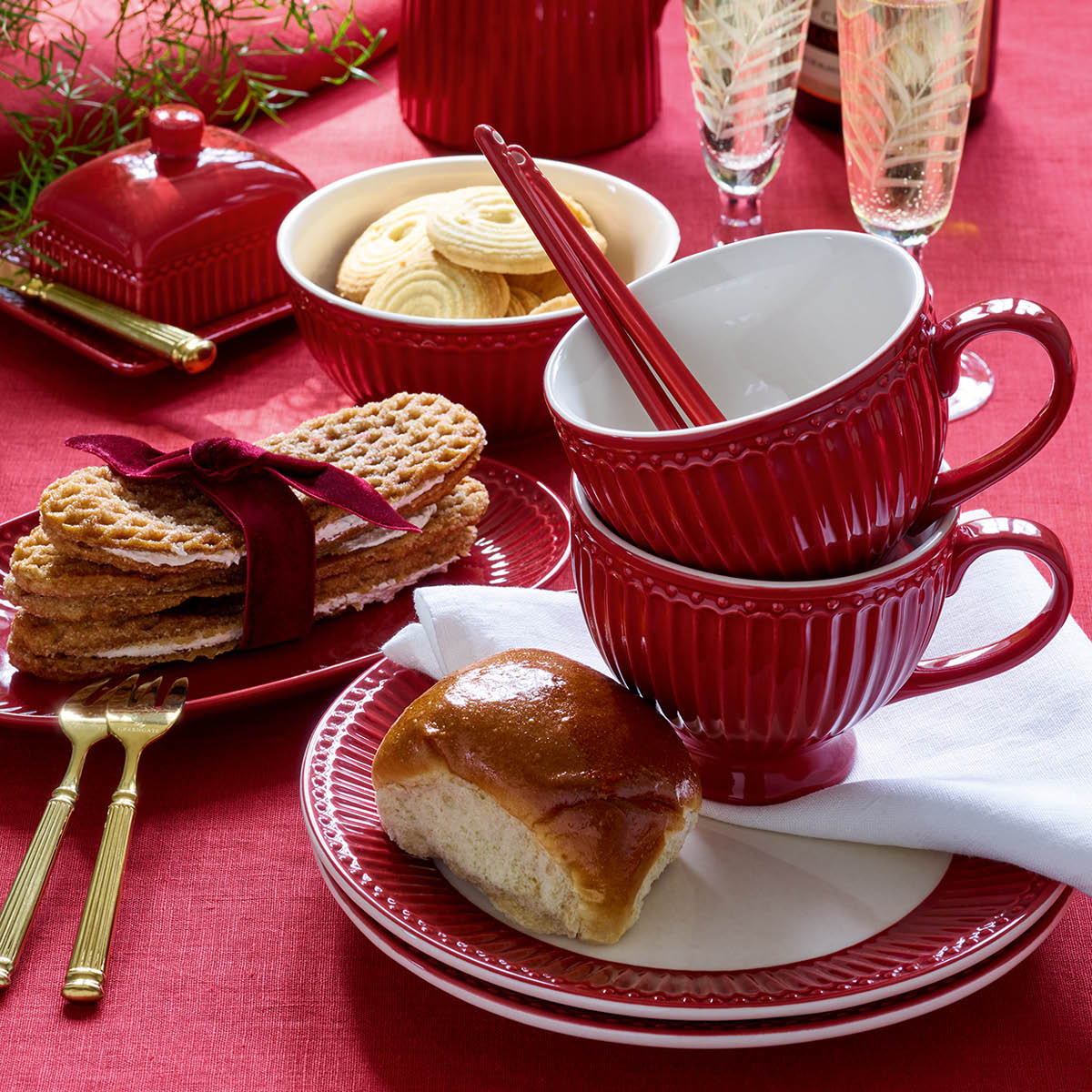 GreenGate Everyday Alice skål 45 cl dark red