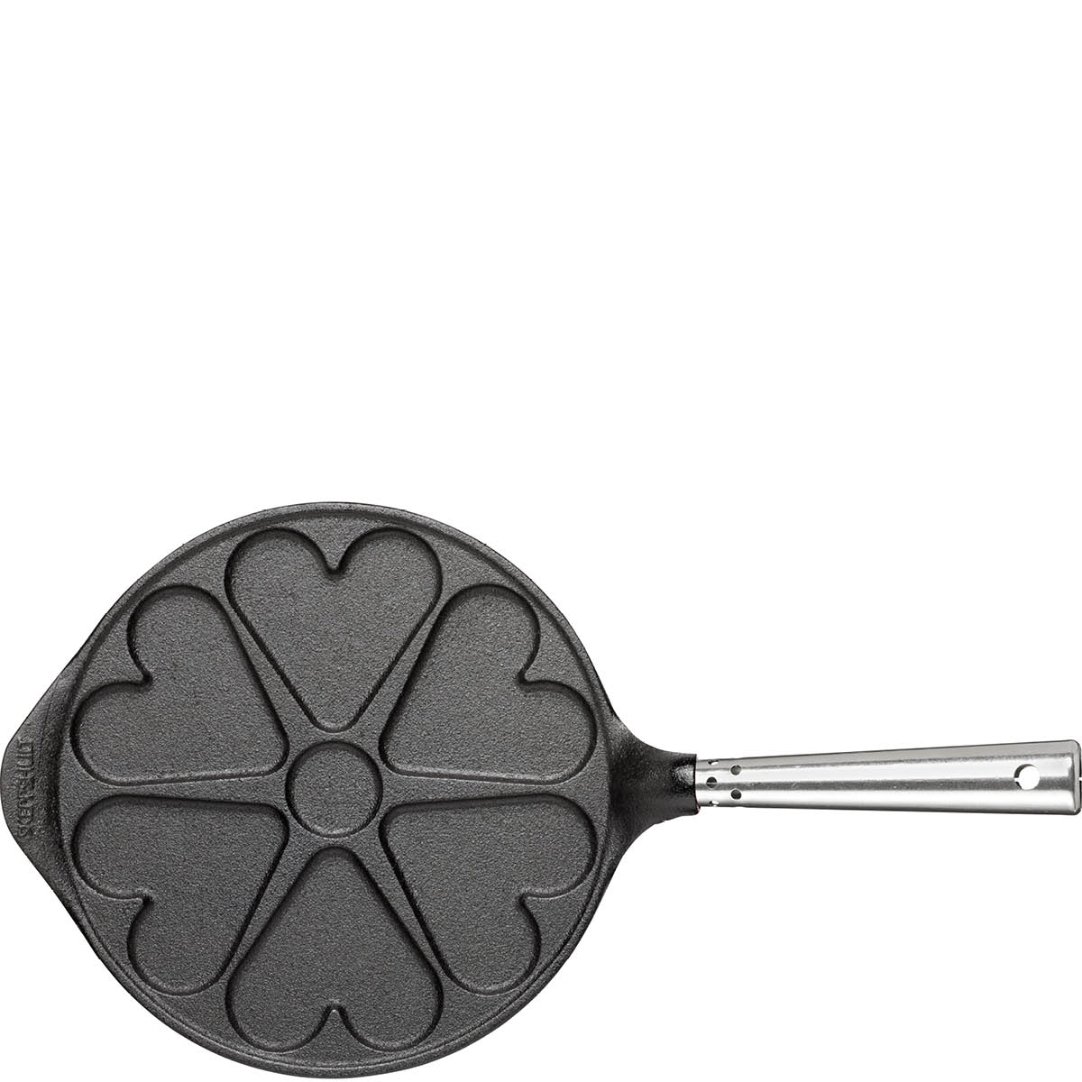 Skeppshult Professional hjerteformet lappepanne med stål håndtak 23 cm støpejern