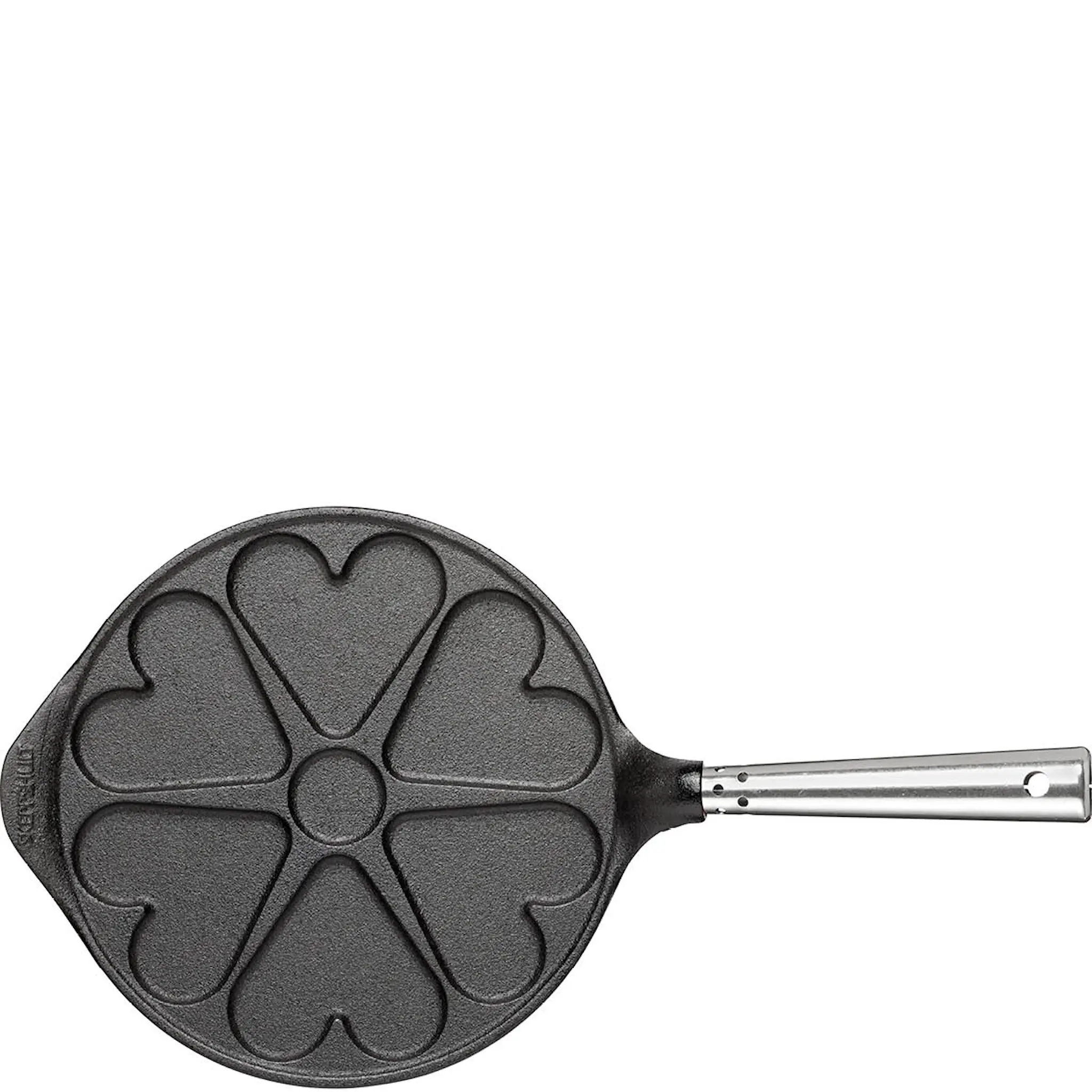 Skeppshult Professional hjerteformet lappepanne med stål håndtak 23 cm støpejern